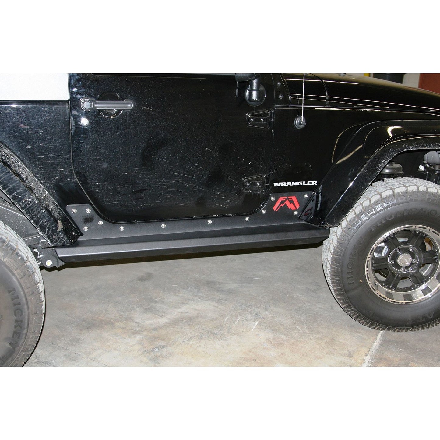 Fab Fours Rock Slider 2 Stage Black Powder Coated Matches Constant Radius Doubles As A Step l JK07-G1350-1