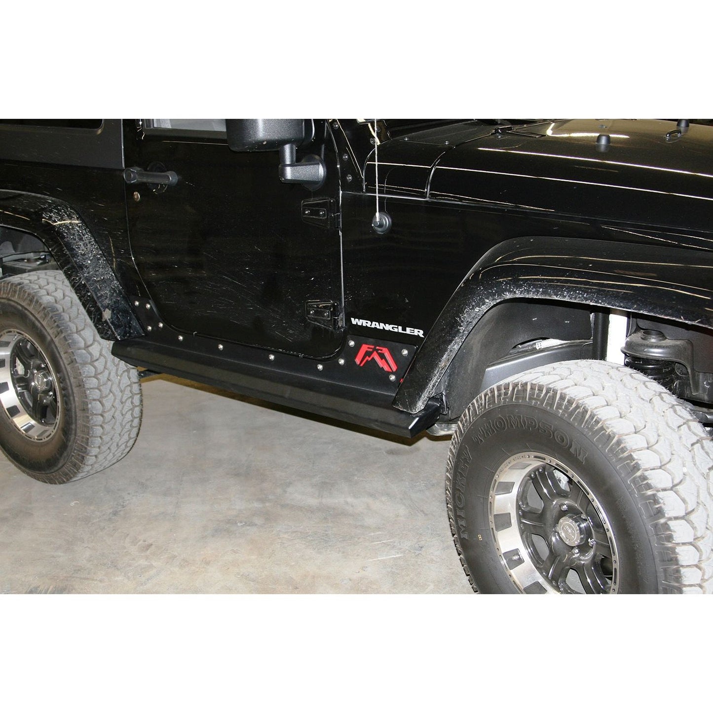 Fab Fours Rock Slider 2 Stage Black Powder Coated Matches Constant Radius Doubles As A Step l JK07-G1350-1