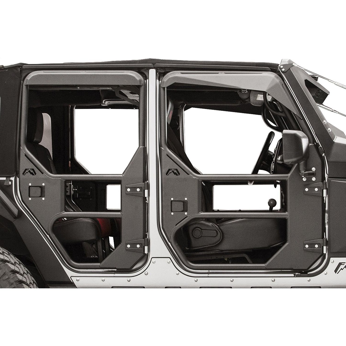 Fab Fours Full Tube Doors Single Stage Black Powder Coat Front Height 4 in. Width 35 in. Length 44 in. l JK1030-1