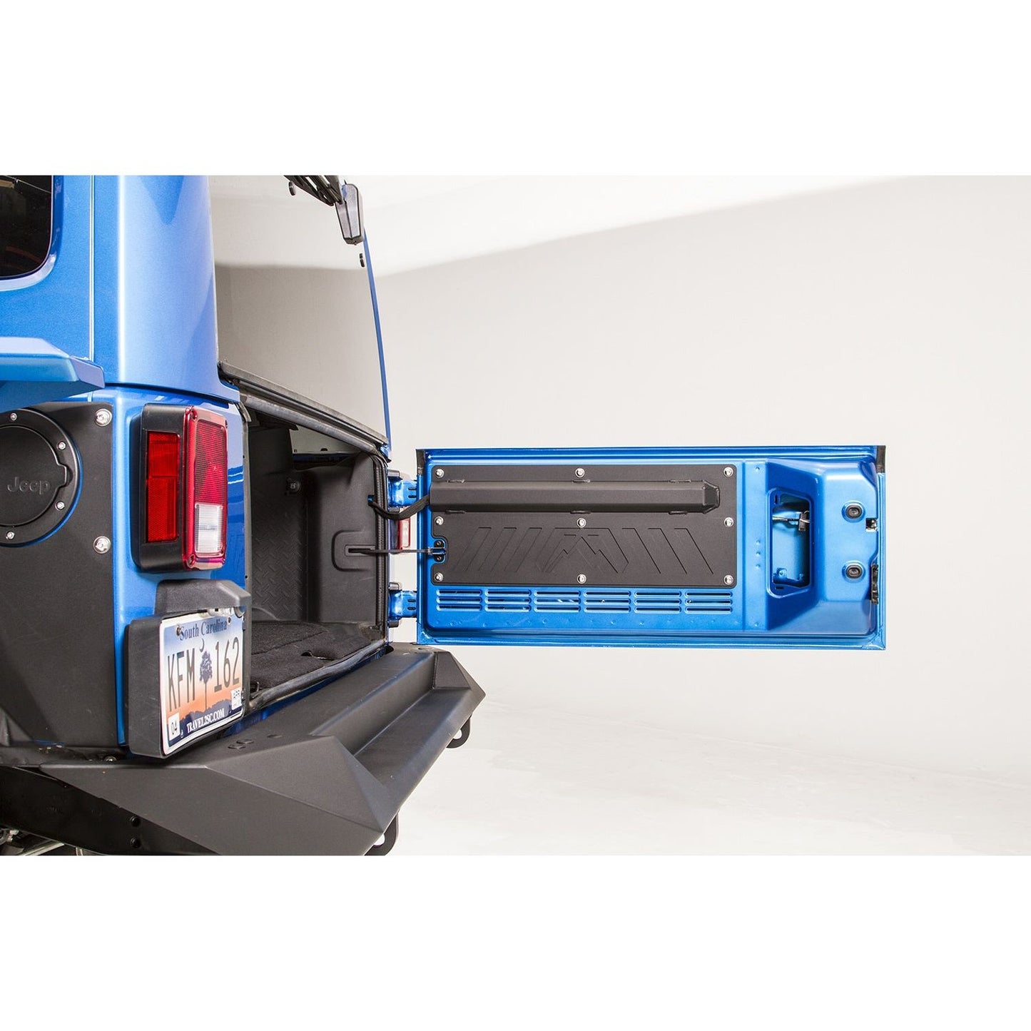 Fab Fours Door Plate Rear Matte Black Powder Coat l JK2000-1