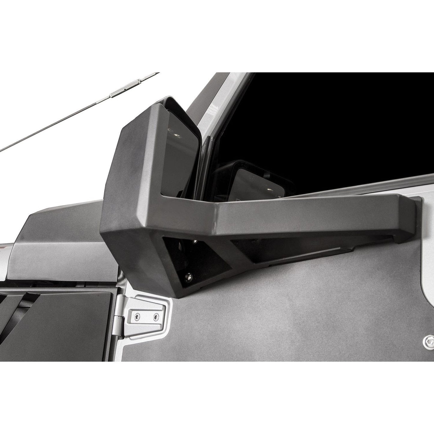 Fab Fours Door Skin Mirror Guard Front Matte Black Powder Coat l JK3001-1