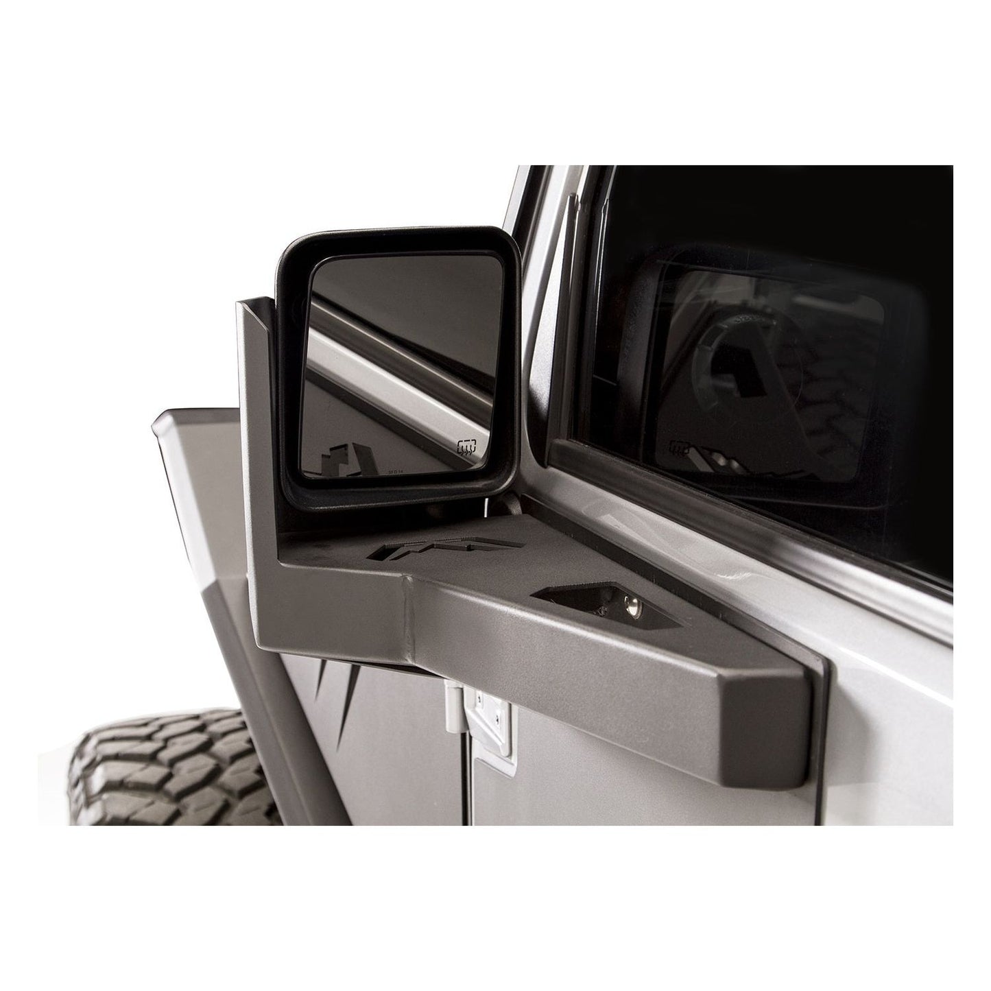 Fab Fours Door Skin Mirror Guard Front Matte Black Powder Coat l JK3001-1