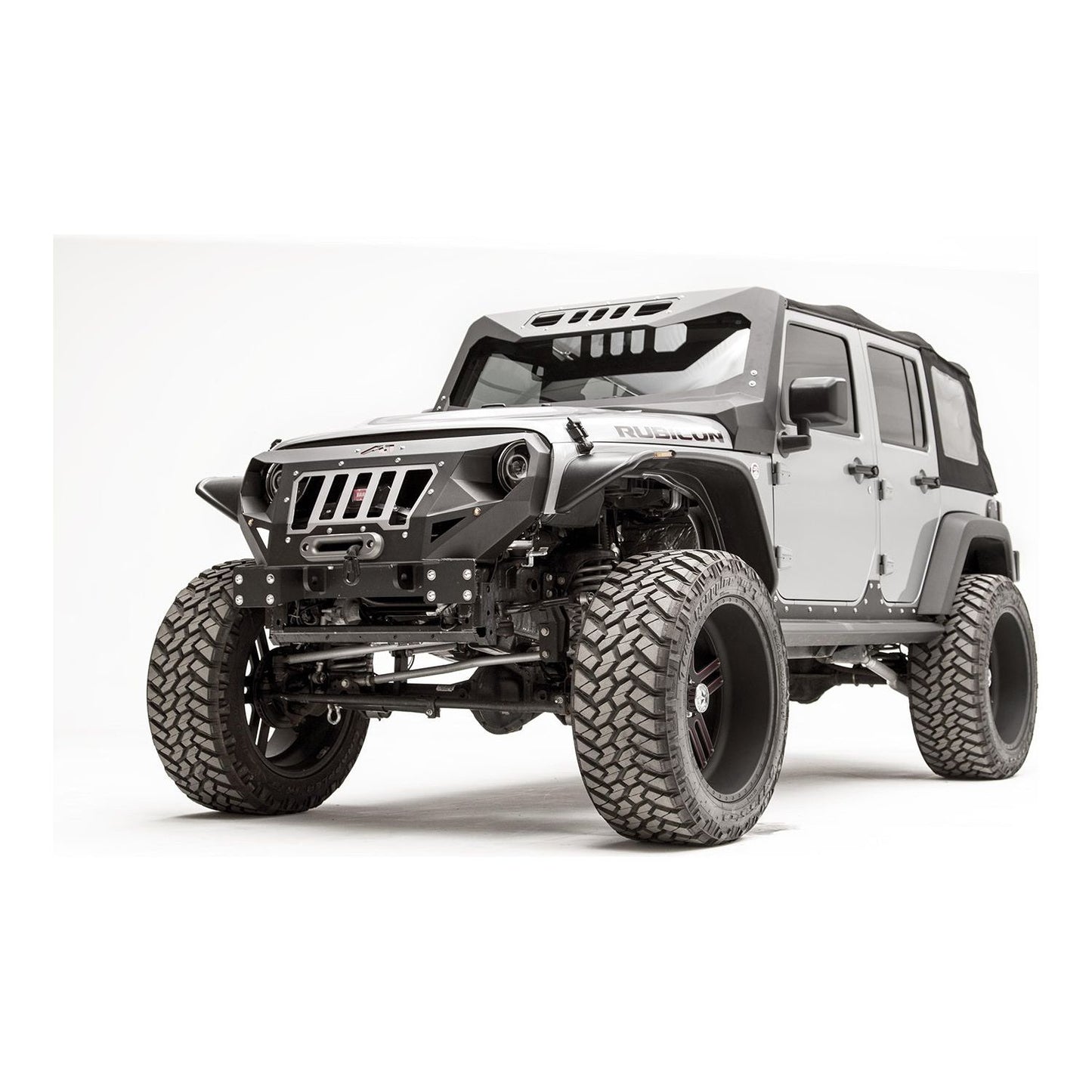 Fab Fours ViCowl Combines Roof Visor And Cowl 2 Stage Matte Black Powdercoat l JK3020-1