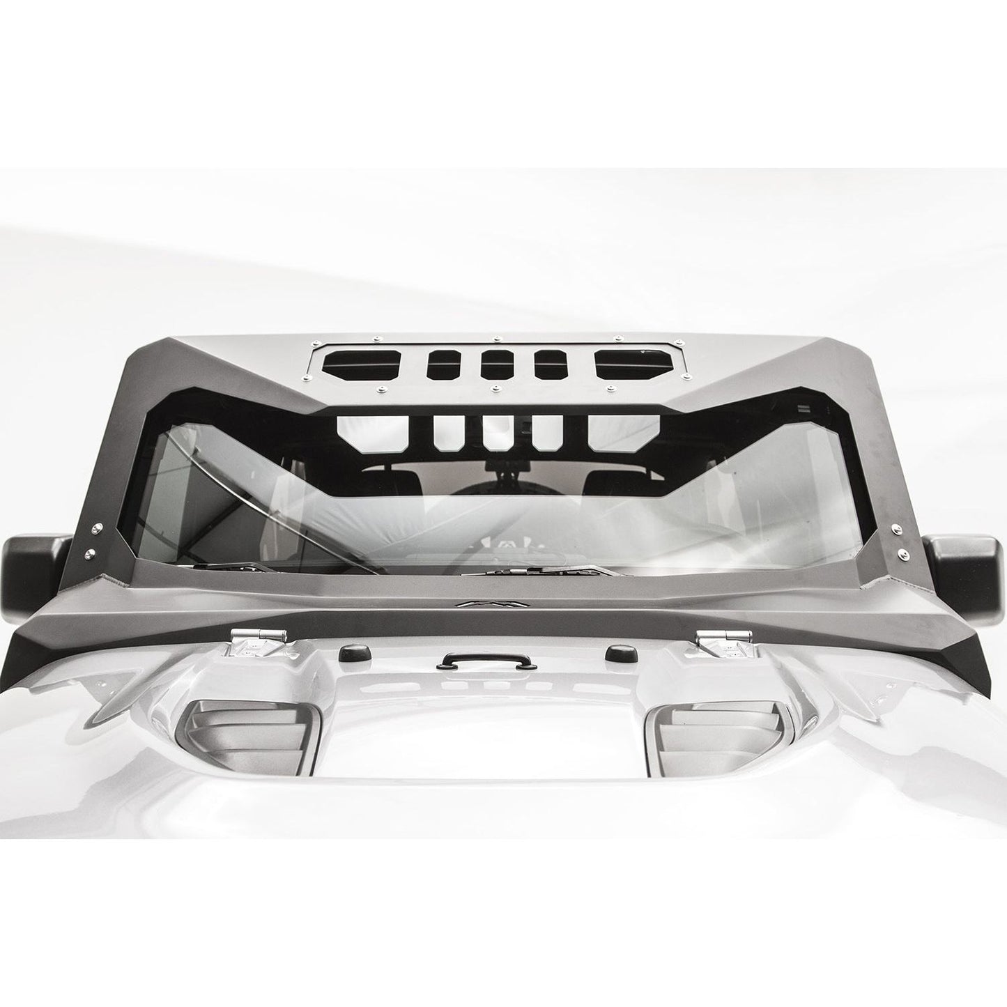 Fab Fours ViCowl Combines Roof Visor And Cowl 2 Stage Matte Black Powdercoat l JK3020-1