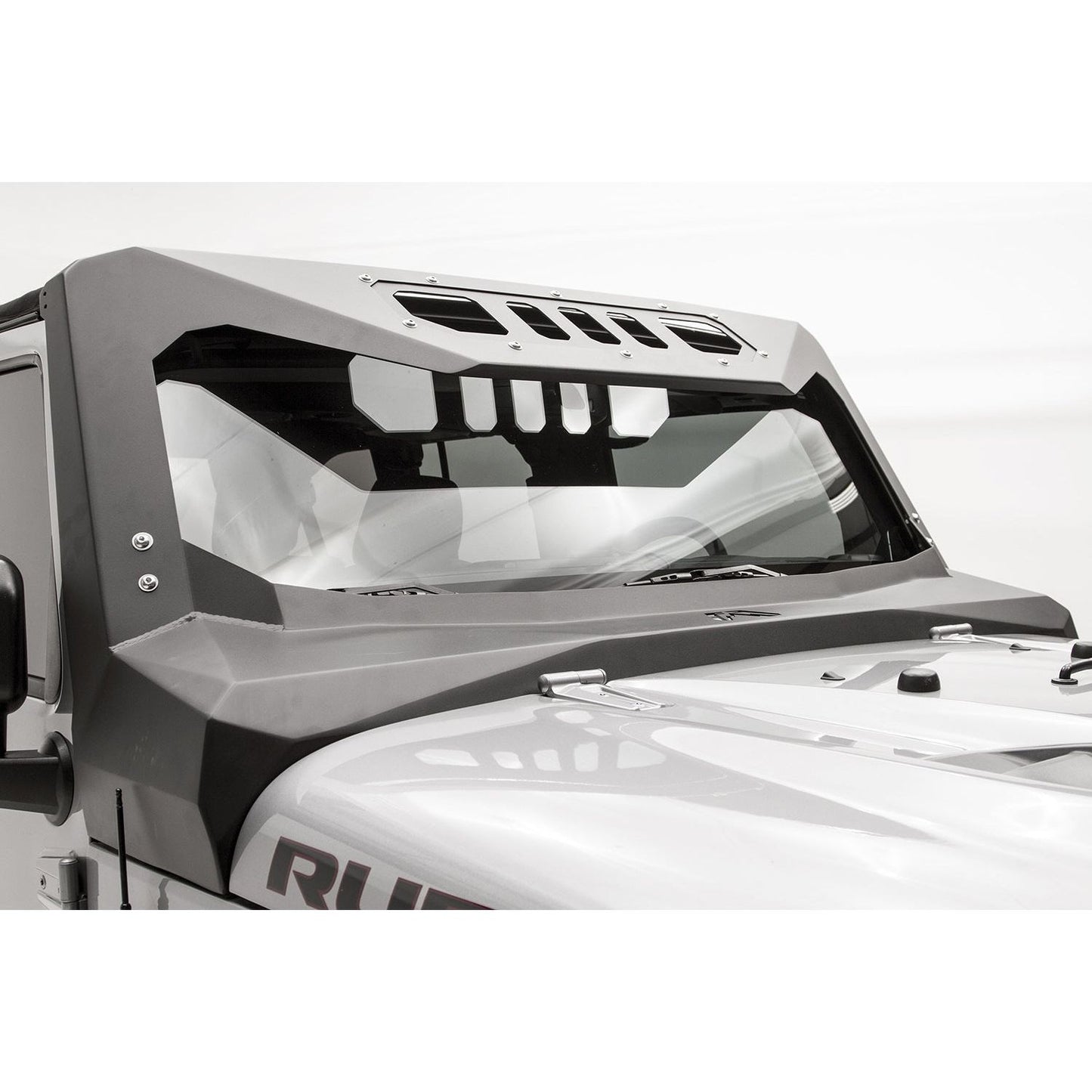Fab Fours ViCowl Combines Roof Visor And Cowl 2 Stage Matte Black Powdercoat l JK3020-1