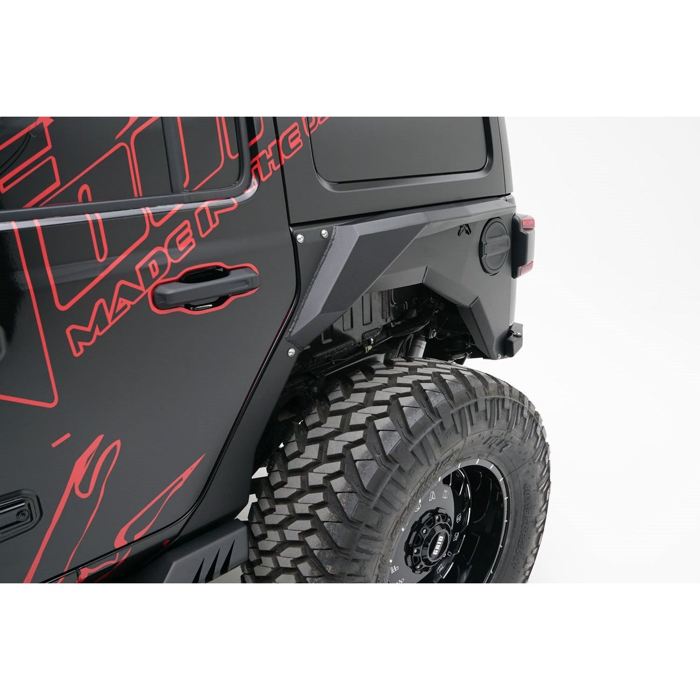Fab Fours Fender Rear 11 Gauge Steel Construction 2 Stage Matte Black Powder Coat w/Epoxy Primer l JL1001-1