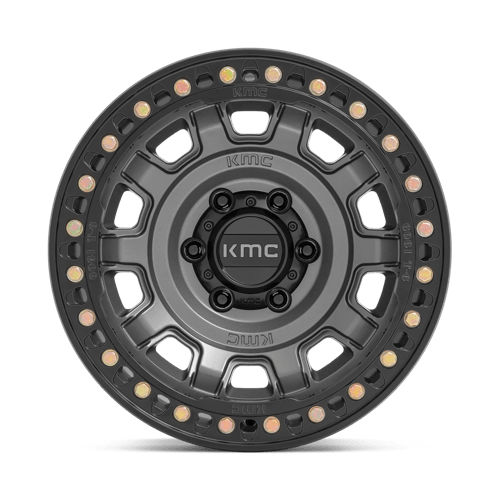 KMC KM236 TANK BEADLOCK Anthracite wheel designed for extreme off-road performance and durability.