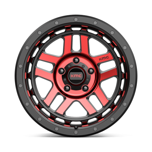 KMC KM540 RECON GLOSS BLACK MACHINED WITH RED TINT