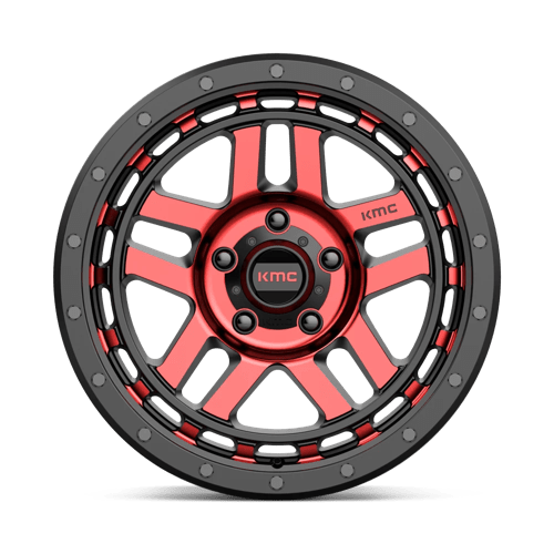 KMC KM540 RECON GLOSS BLACK MACHINED WITH RED TINT