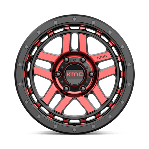 KMC KM540 RECON GLOSS BLACK MACHINED WITH RED TINT