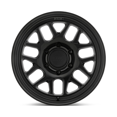 KMC KM717 BULLY OL Satin Black wheel designed for trucks and SUVs with rugged performance and aggressive style.