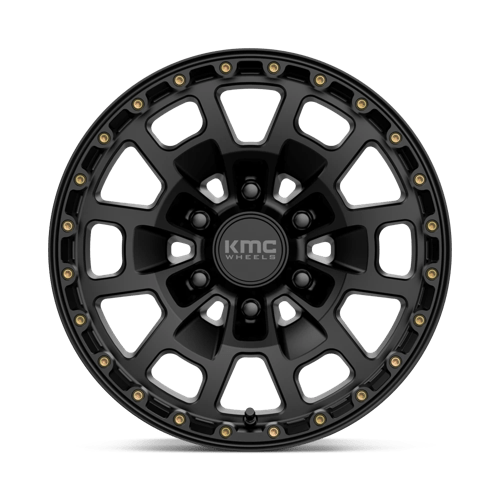 KMC KM718 SUMMIT Satin Black wheel with rugged design and durability for off-road and performance vehicles.