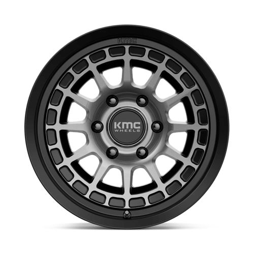 KMC KM719 CANYON Satin Black W/ Gray Tint wheel showcasing rugged design and aggressive aesthetics for off-road adventures.