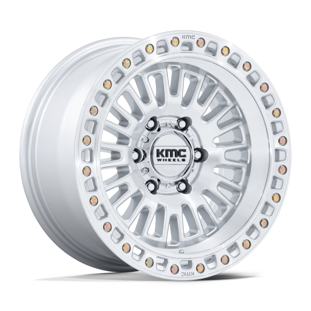 KMC KM554 AZTEC GLOSS SILVER W/ MACHINED FACE