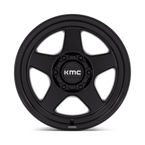 KMC KM728 LOBO Matte Black wheel showcasing aggressive design and durability for off-road vehicles.