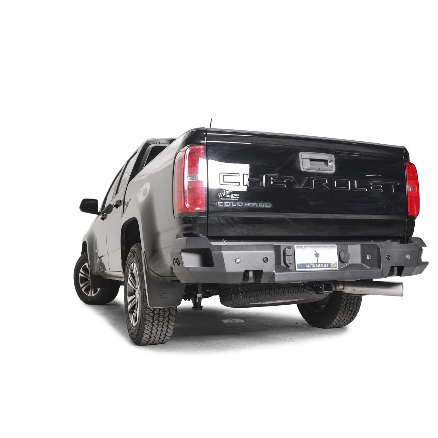 Fab Fours Premium Rear Sensor Bumper 3/4 in. D-Ring Sensor Compatible Black Powder Coat 95 lbs. Weight 10.25 in. Height 69.25 Width 14.625 in. Depth l CC21-W3351-1