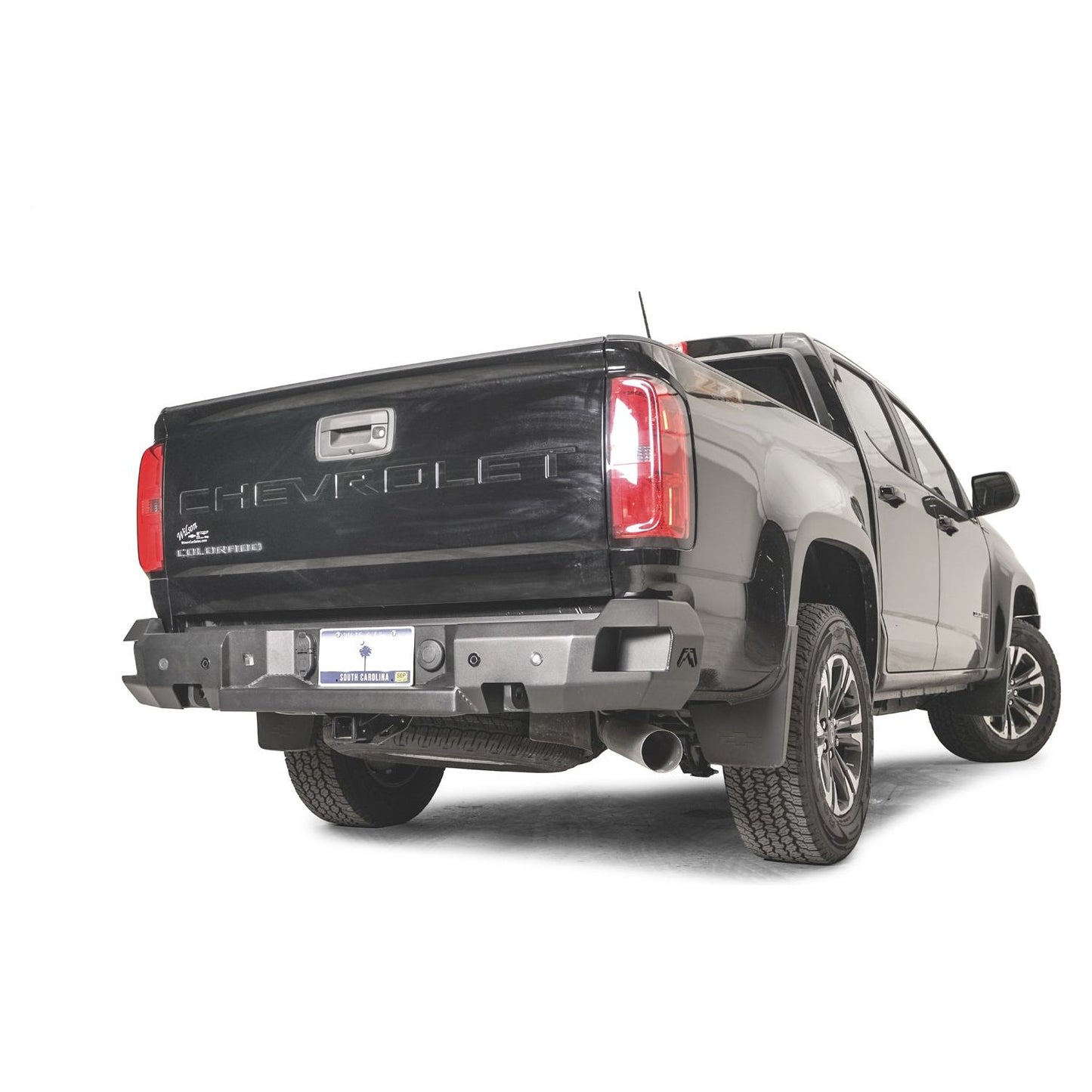 Fab Fours Premium Rear Sensor Bumper 3/4 in. D-Ring Sensor Compatible Black Powder Coat 95 lbs. Weight 10.25 in. Height 69.25 Width 14.625 in. Depth l CC21-W3351-1