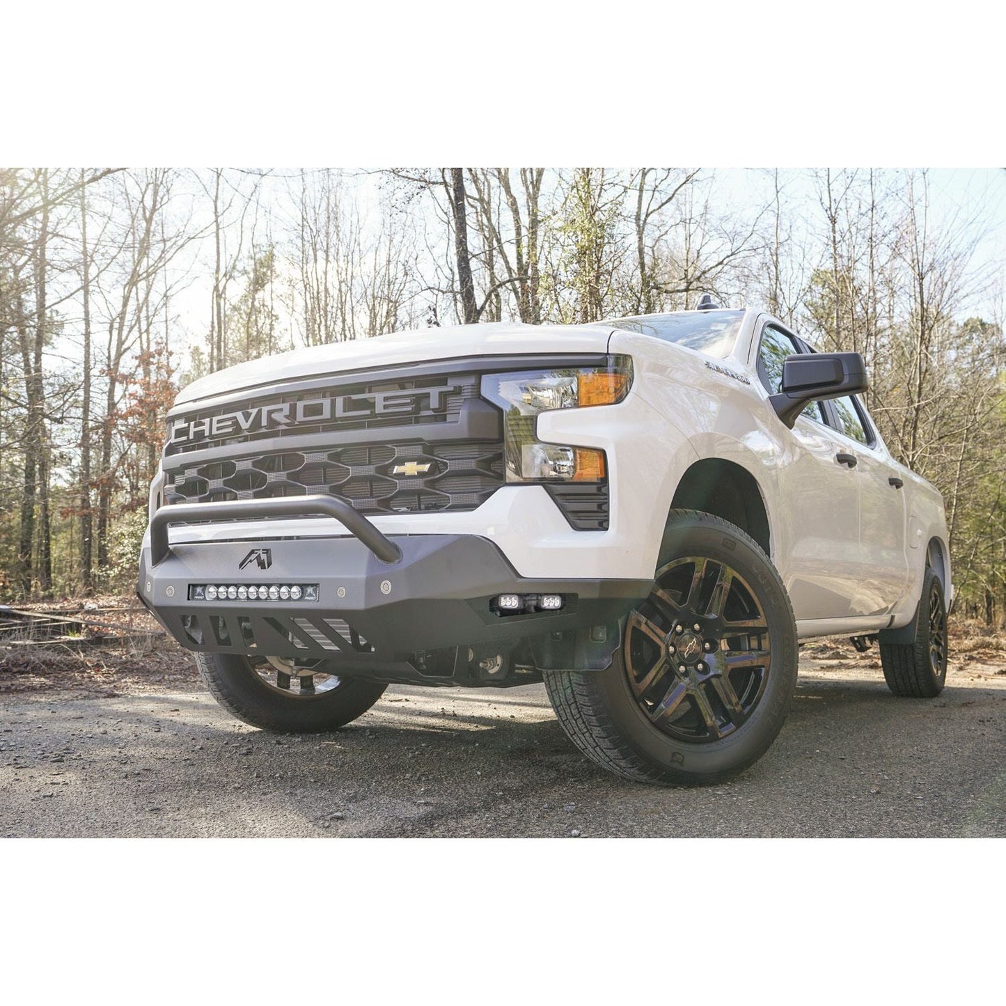 Fab Fours Vengeance Front Bumper 2 Stage Black Powder Coated Sensor Bumper w/Pre-Runner Guard l CS22-D5652-1