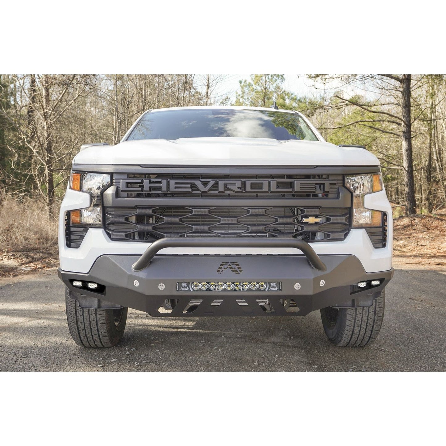 Fab Fours Vengeance Front Bumper 2 Stage Black Powder Coated Sensor Bumper w/Pre-Runner Guard l CS22-D5652-1