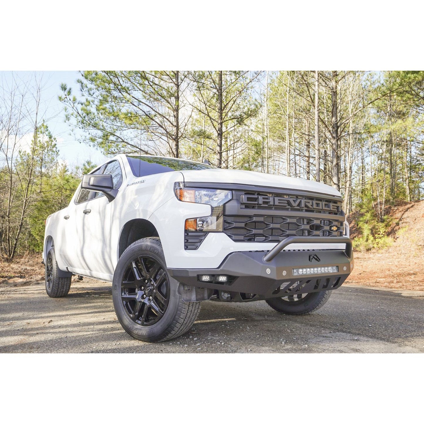 Fab Fours Vengeance Front Bumper 2 Stage Black Powder Coated Sensor Bumper w/Pre-Runner Guard l CS22-D5652-1