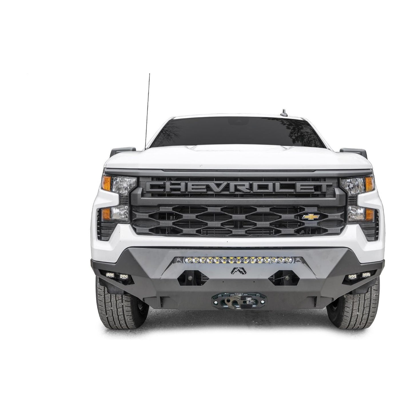 Fab Fours Matrix Front Bumper w/No Guard Black For Mount LED Cube Lights D-Ring Mounts l CS22-X5661-1