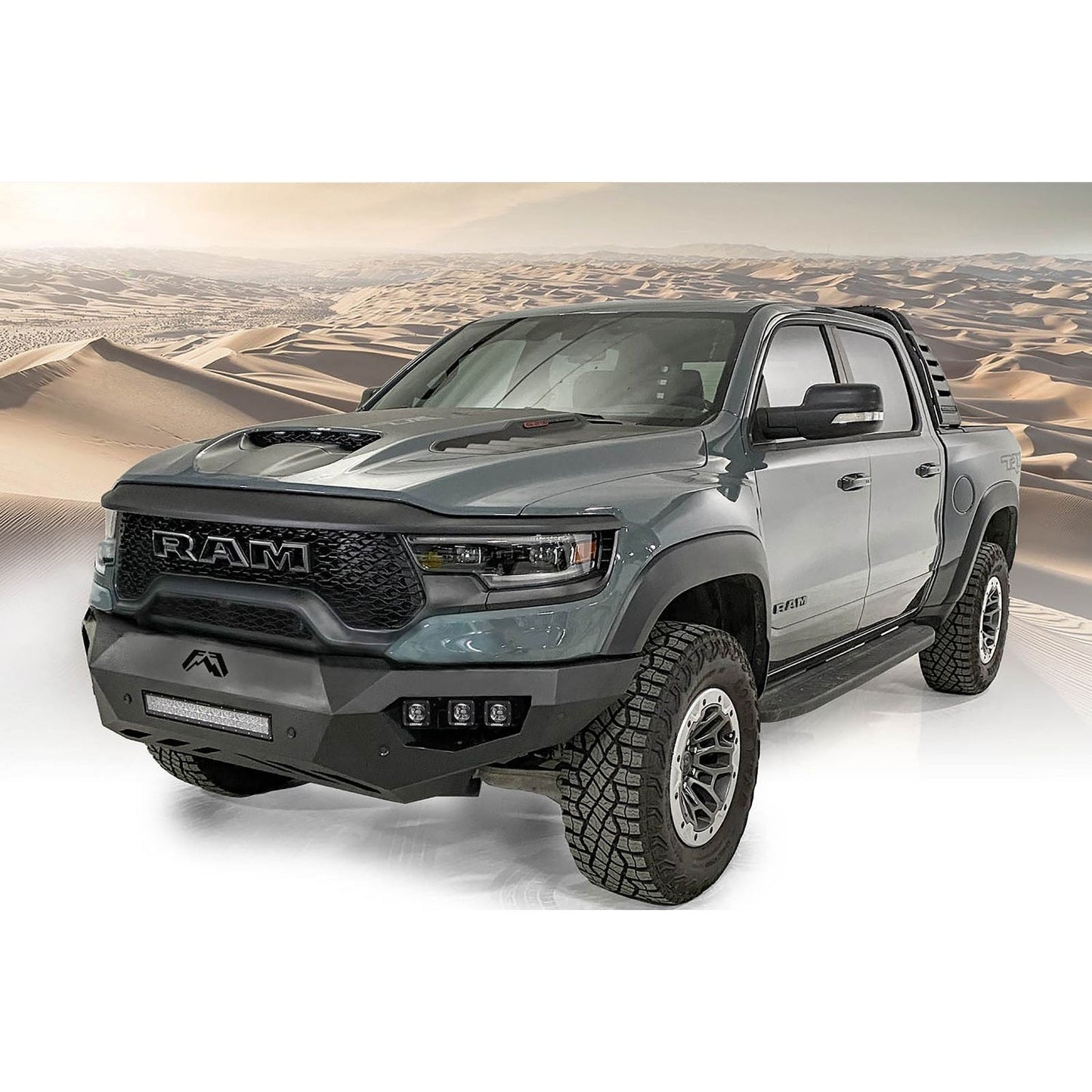 Fab Fours Vengeance Front Bumper No Guard Sensor Compatible 2 Stage Matte Black Powder Coat l DX21-V4551-1
