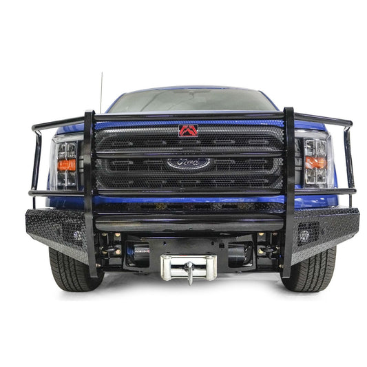 Fab Fours Black Steel Front Bumper Full Guard Incl. Tow Hooks Lower Guard 14 Gauge Steel Construction Black Powder Coat 194 lbs. Weight l FF21-K5060-1