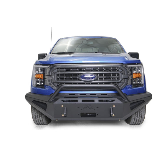 Fab Fours Red Steel Front Bumper Hold Up 12000 lbs. Winch 11 Gauge Steel 1/4 in. Winch Tray Black Powder 130 lbs. Weight l FF21-RS5162-1