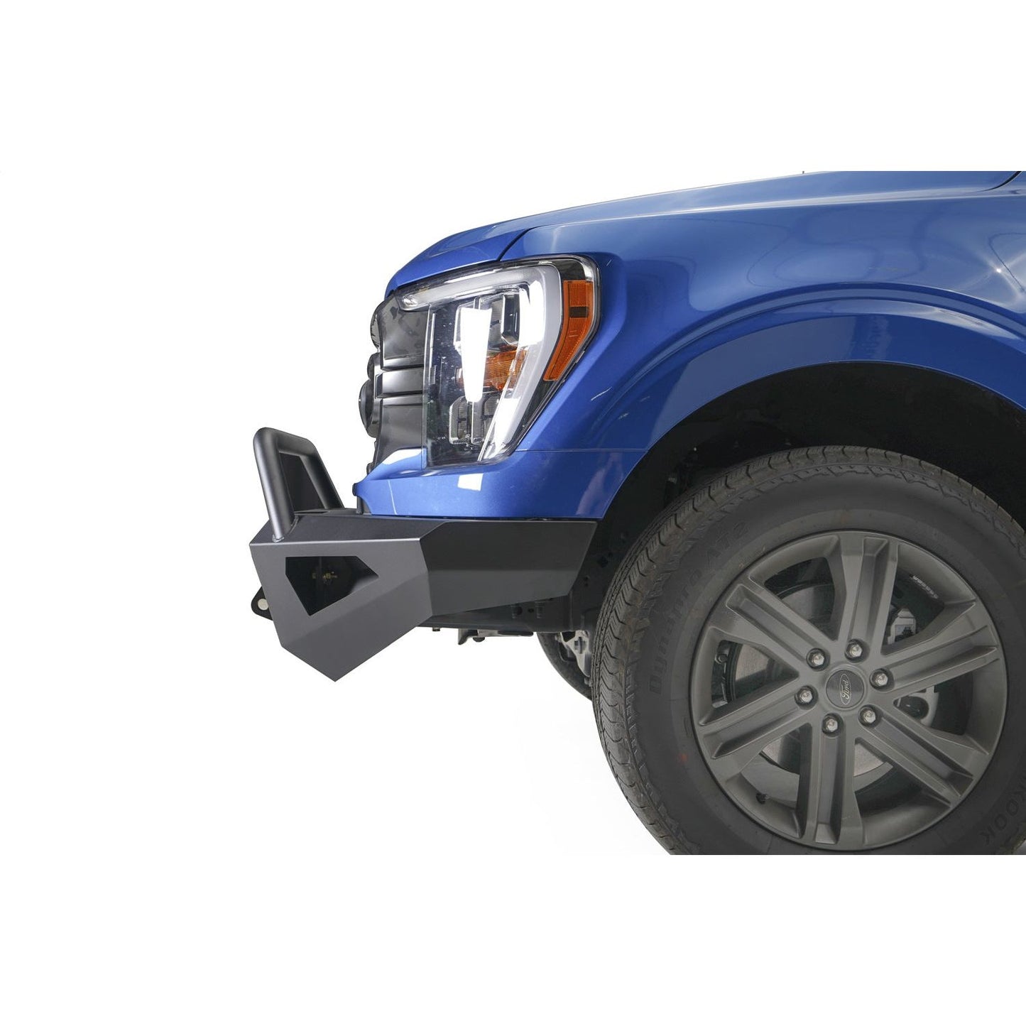 Fab Fours Red Steel Front Bumper Hold Up 12000 lbs. Winch 11 Gauge Steel 1/4 in. Winch Tray Black Powder 130 lbs. Weight l FF21-RS5162-1