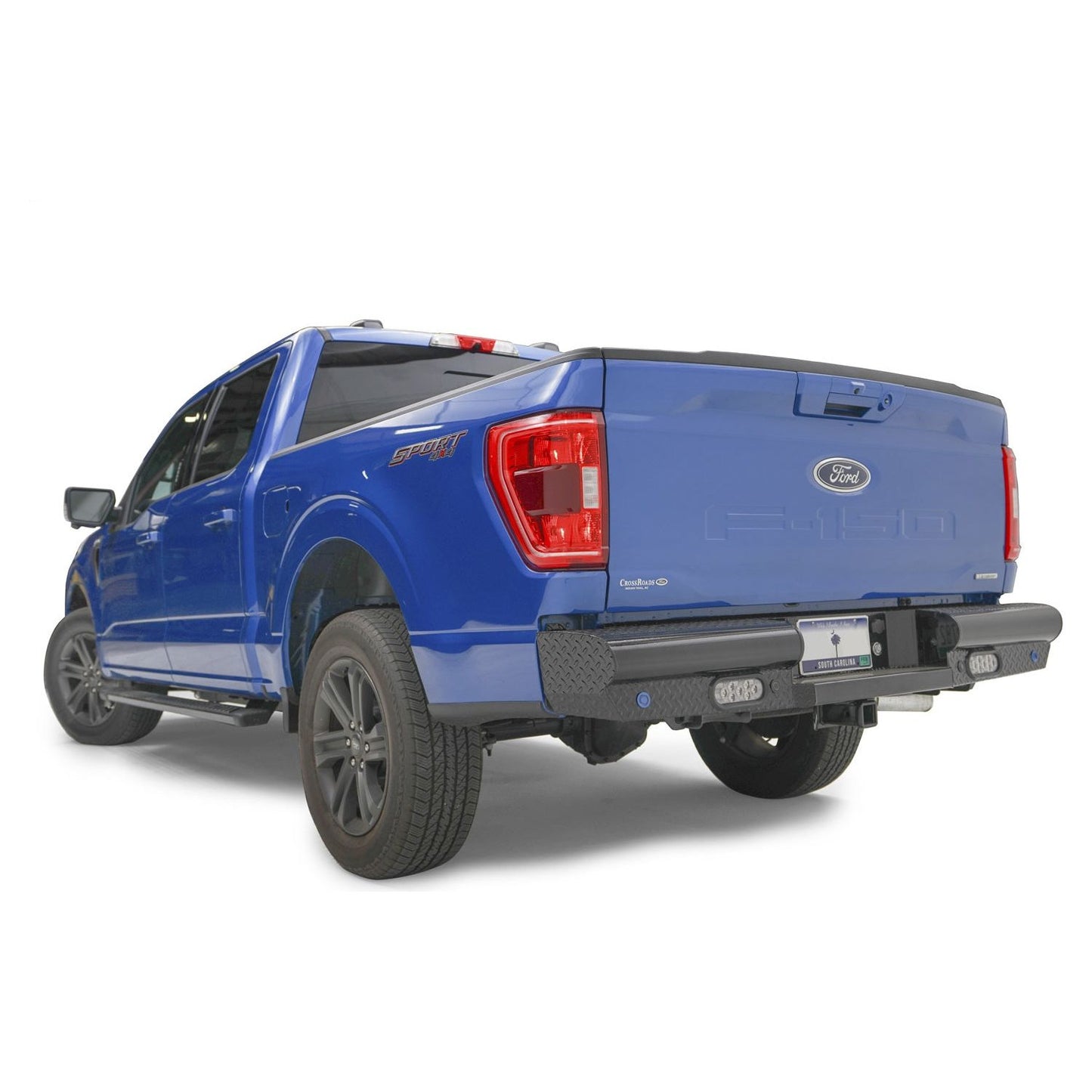 Fab Fours Black Steel Rear Bumper Sensor Compatible Incl. Reverse Lights 14 Gauge Steel Black Powder Coat 85 lbs. l FF21-T5050-1