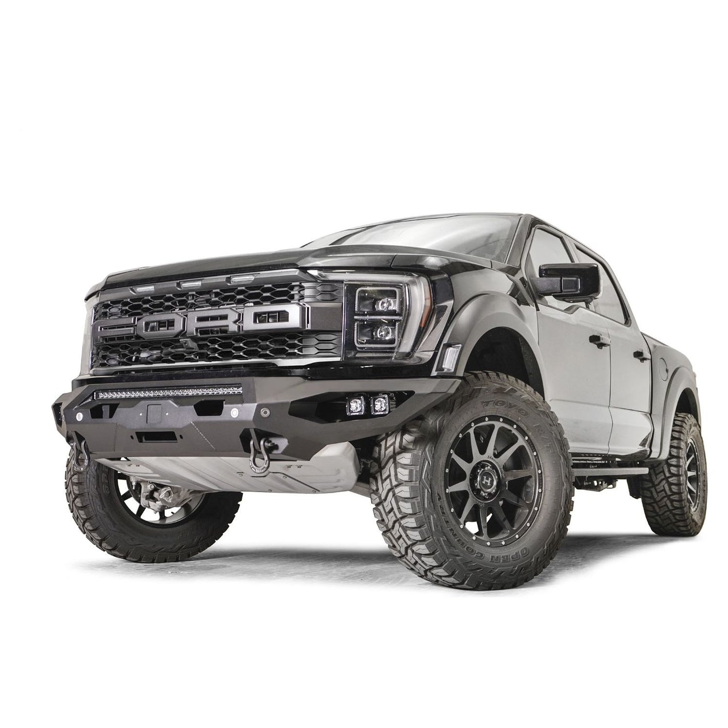 Fab Fours Matrix Front Bumper 2 Stage Black Powder Coated w/No Guard ACC Compatible l FR21-X5351-1