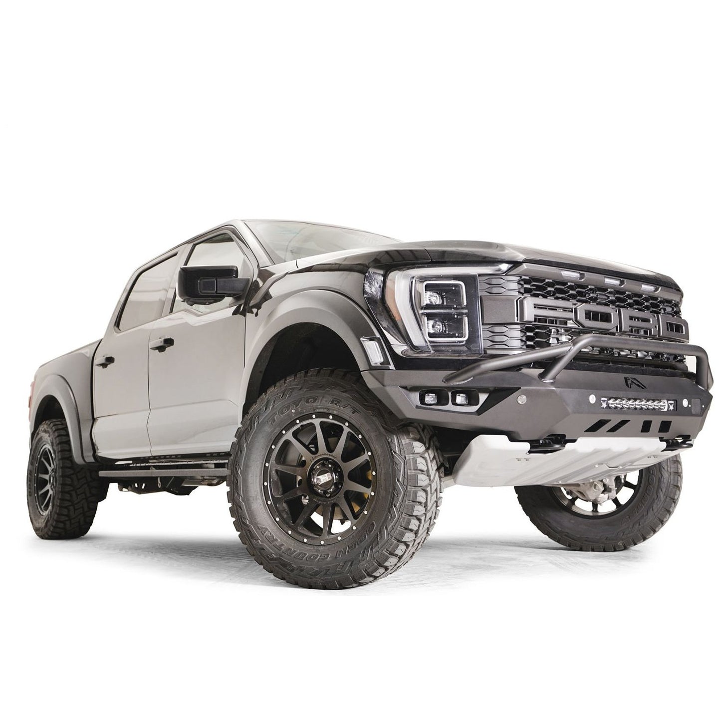 Fab Fours Vengeance Front Bumper 2 Stage Black Powder Coated w/Pre Runner Guard l FR21-D5352-1