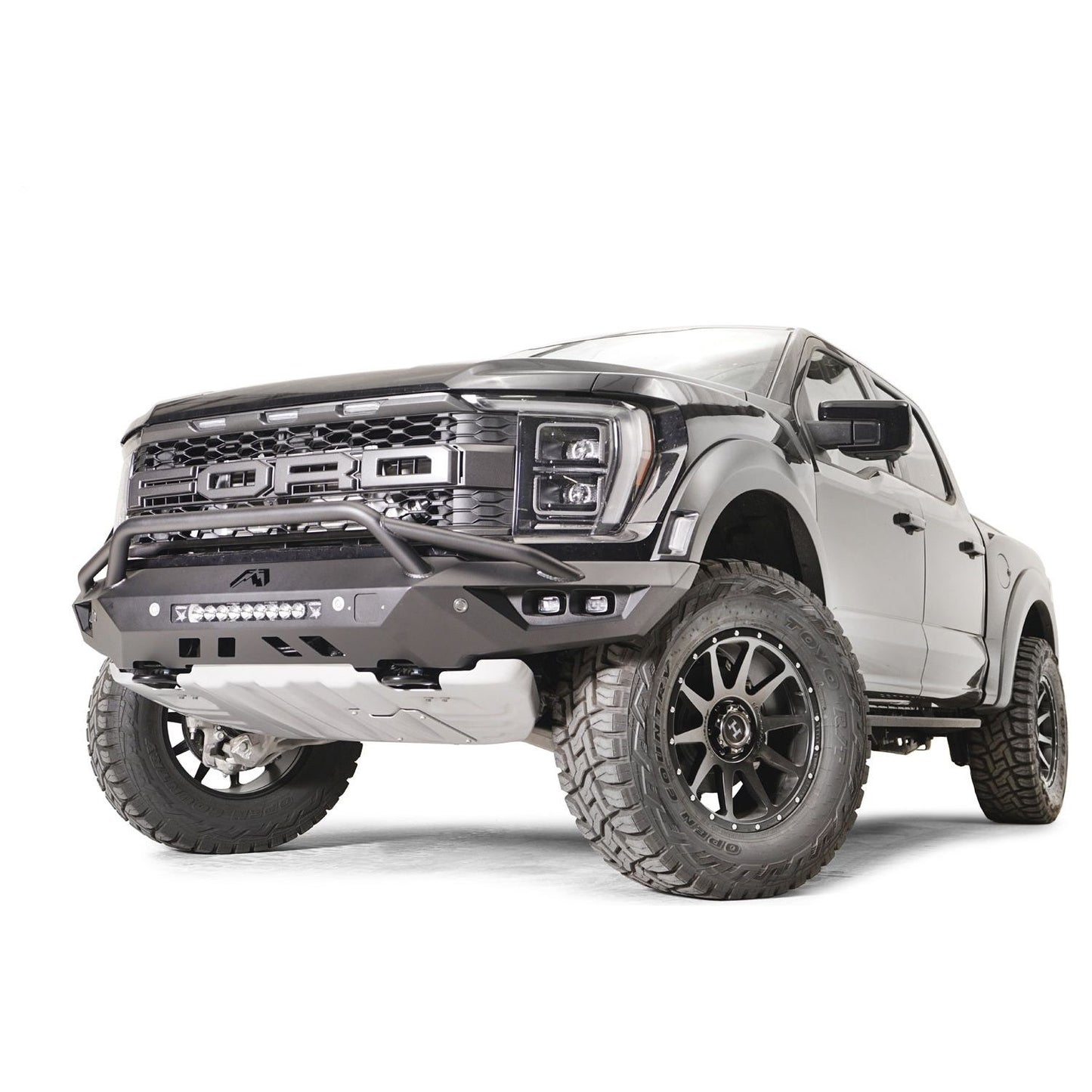 Fab Fours Vengeance Front Bumper 2 Stage Black Powder Coated w/Pre Runner Guard l FR21-D5352-1