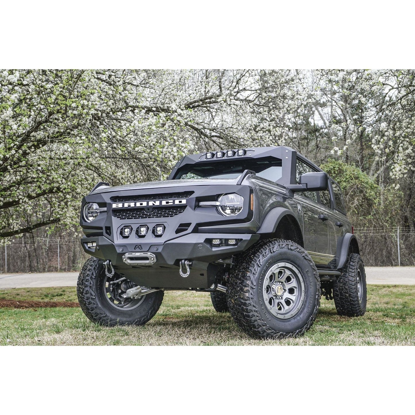Fab Fours Grumper Front Bumper 2 Stage Black Powder Coated l GR5200-1