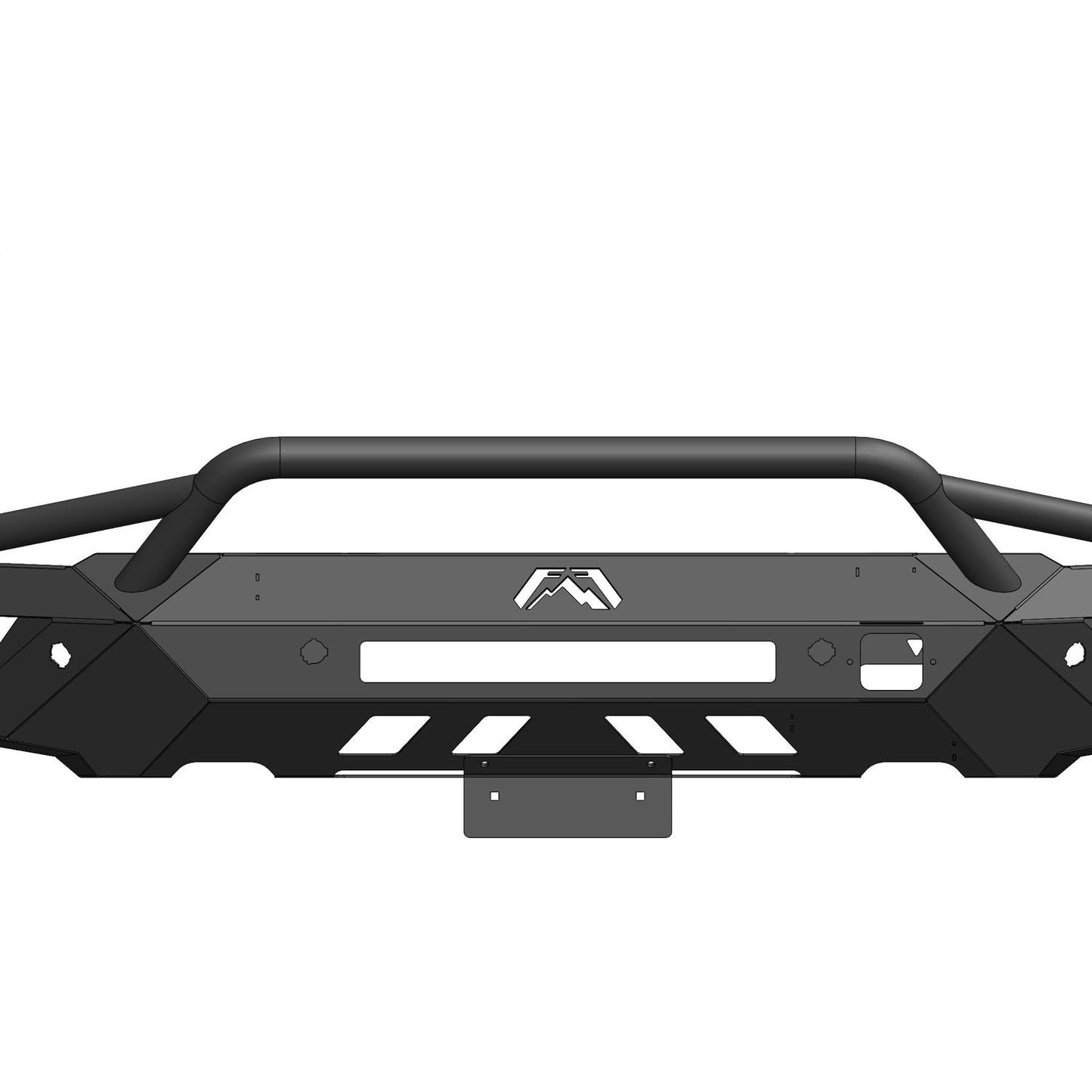 Fab Fours Vengeance Front License Plate Bracket 2 Stage Black Powder Coated l M2351-1