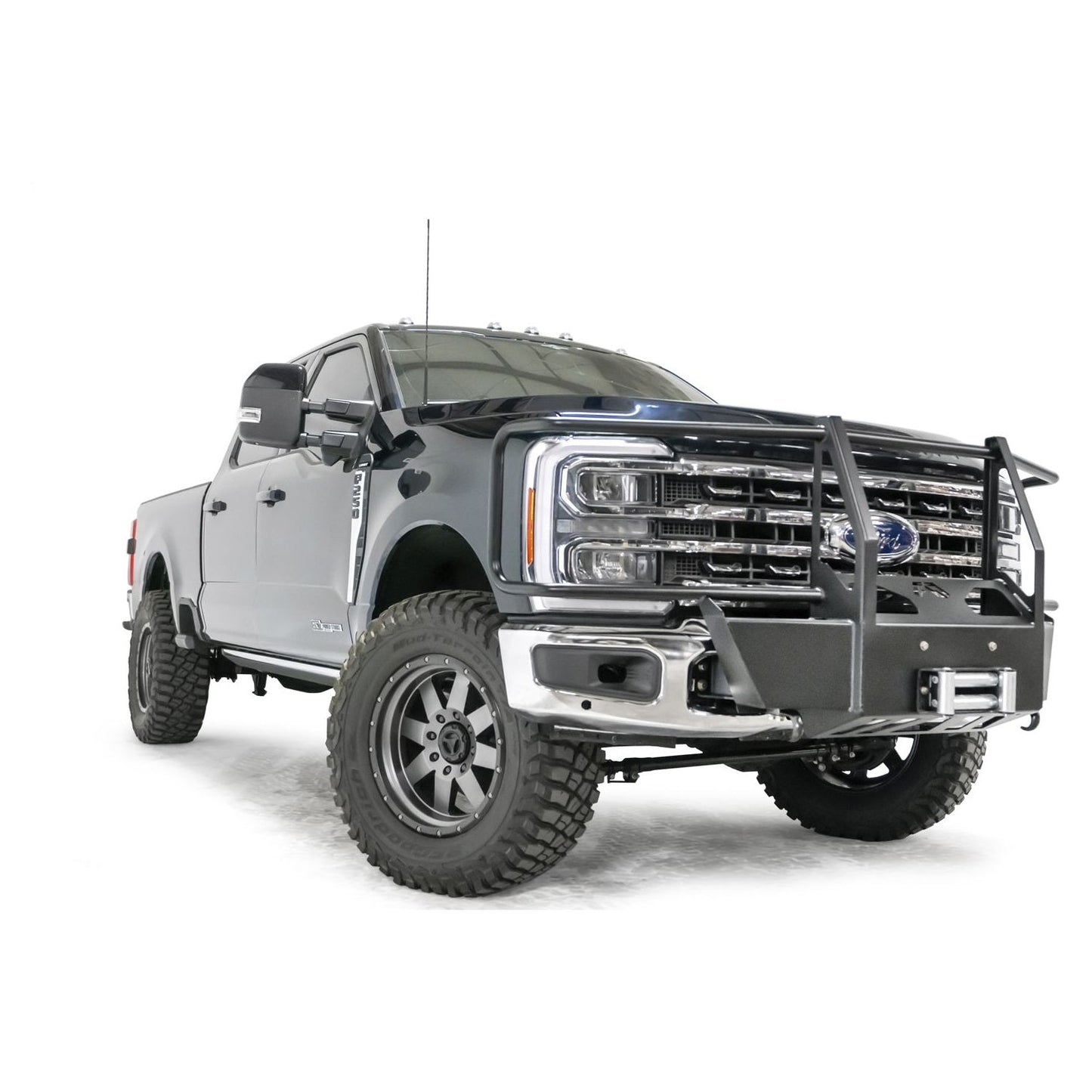 Fab Fours Winch Mount w/Full Grill Guard Matte Black l FS23-N5970-1