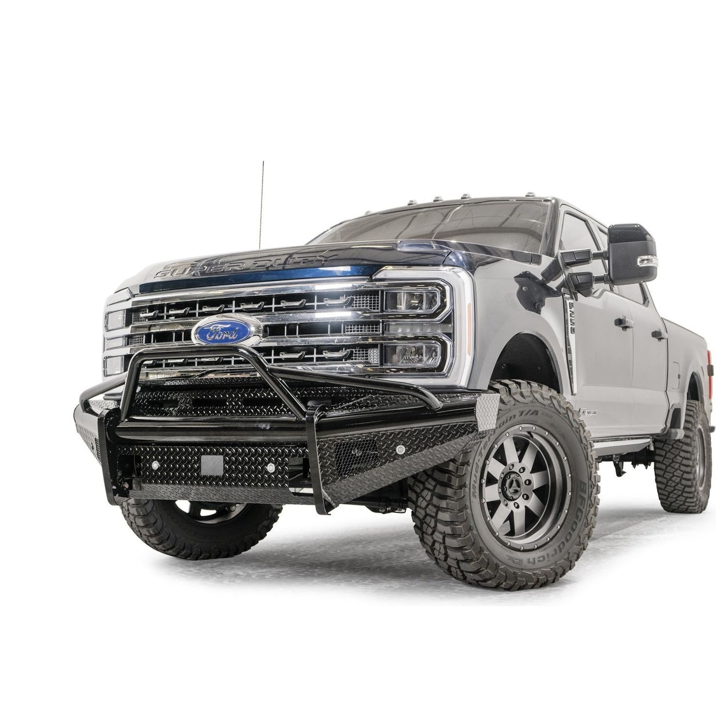 Fab Fours Black Steel Front Bumper w/Pre-Runner Guard Sensor Compatible Gloss Black l FS23-S5962-1