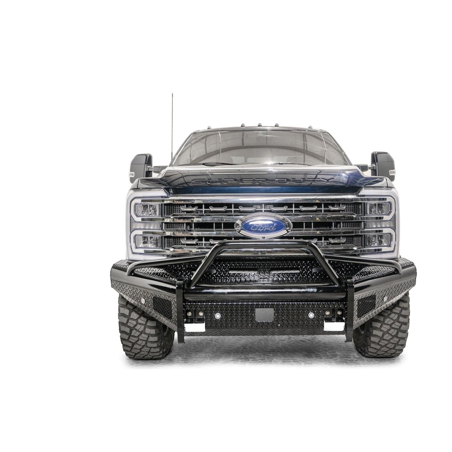 Fab Fours Black Steel Front Bumper w/Pre-Runner Guard Sensor Compatible Gloss Black l FS23-S5962-1