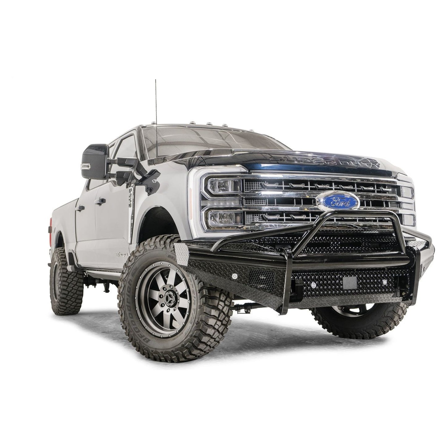 Fab Fours Black Steel Front Bumper w/Pre-Runner Guard Sensor Compatible Gloss Black l FS23-S5962-1