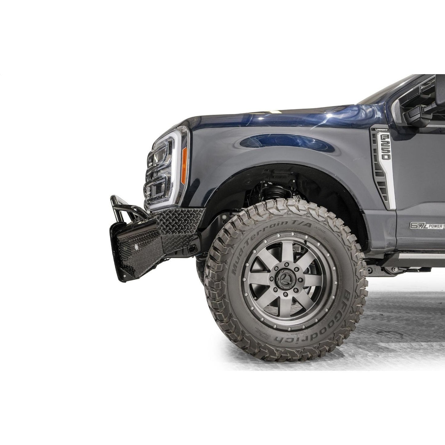 Fab Fours Black Steel Front Bumper w/Pre-Runner Guard Sensor Compatible Gloss Black l FS23-S5962-1
