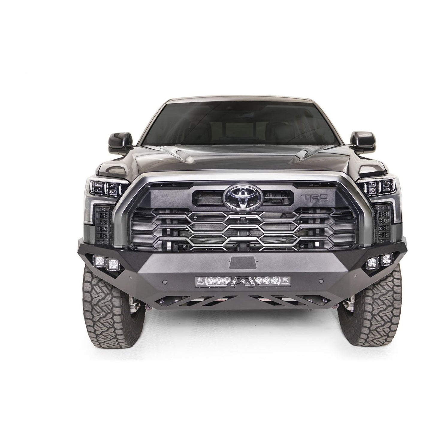 Fab Fours Vengeance Front Bumper 2 Stage Black Powder Coated No Guard l TT22-D5451-1