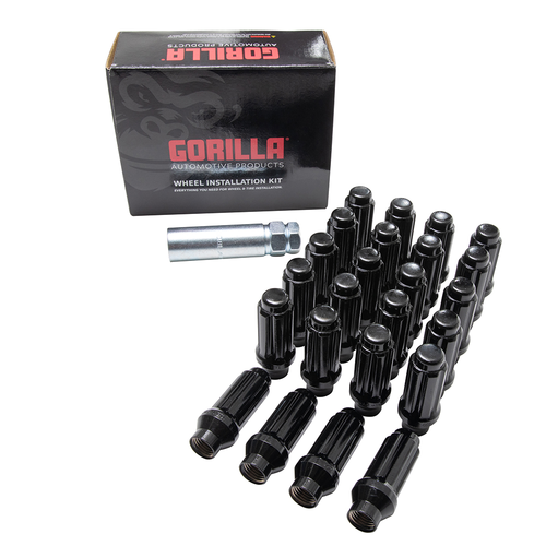 Gorilla LUG NUTS KIT 24p JEEPS +TRUCKS (BLACK CLOSED) **SELECT MODEL**