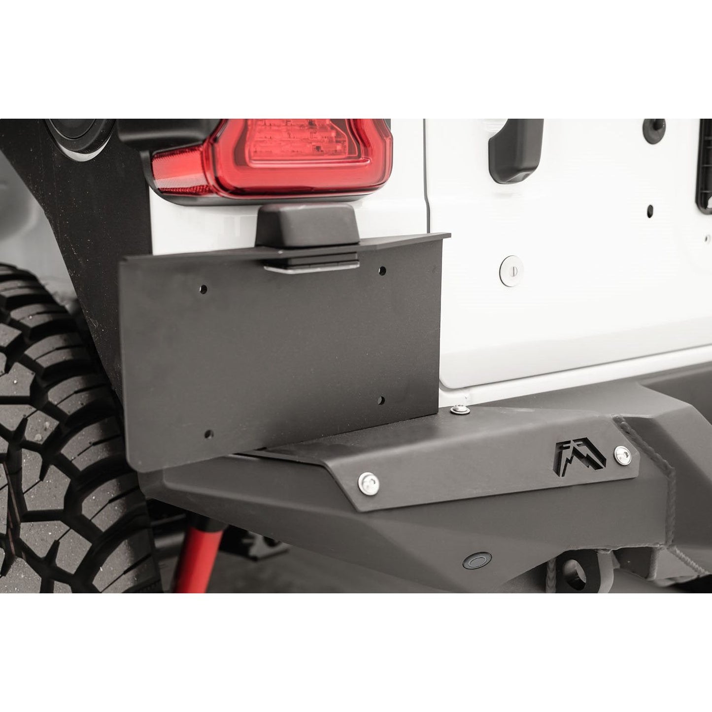 Fab Fours Rear Bumper License Plate Bracket 11 Gauge Steel Construction 2 Stage Matte Black Powder Coat w/Epoxy Primer l M4550-1