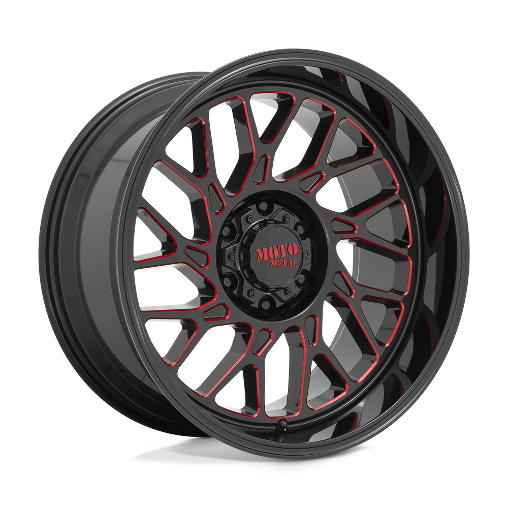 Moto Metal MO805 GLOSS BLACK MILLED WITH RED TINT