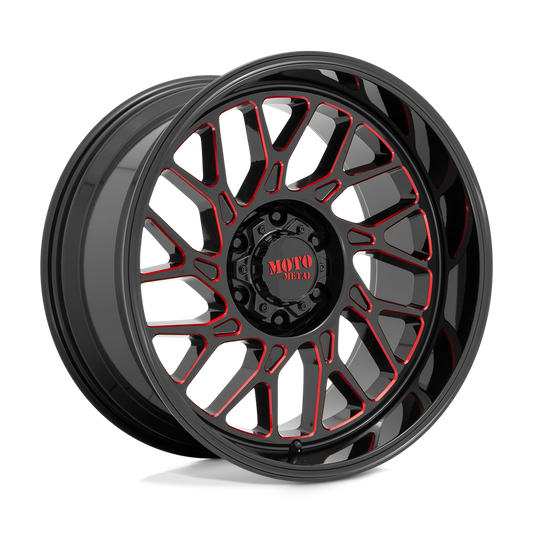 Moto Metal MO805 GLOSS BLACK MILLED WITH RED TINT