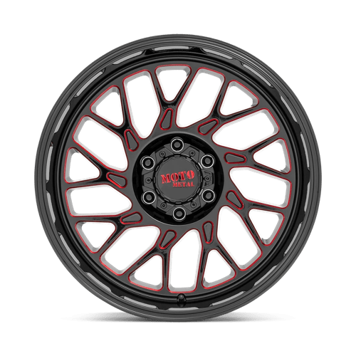 Moto Metal MO805 GLOSS BLACK MILLED WITH RED TINT