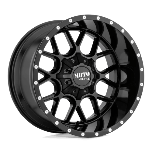 Moto Metal MO986 SIEGE Gloss Black off-road wheel showcasing aggressive design and robust construction.