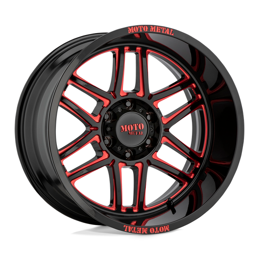 Moto Metal MO992 FOLSOM GLOSS BLACK MILLED WITH RED TINT