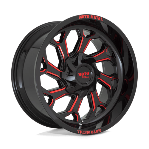 Moto Metal MO999 GLOSS BLACK MILLED WITH RED TINT