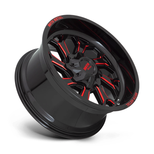 Moto Metal MO999 GLOSS BLACK MILLED WITH RED TINT